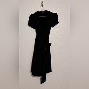 Diane Von Furstenberg Black Asymmetrical Wrap Midi Dress - Women Size 4